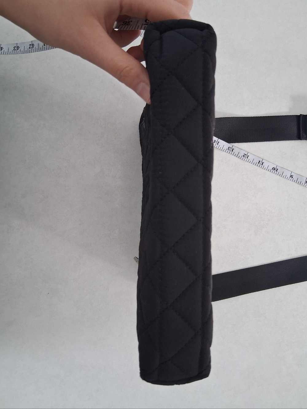 Bugatti/Black Quilted Crossbody Bag/ Adjustable Strap/ Genuine Leather Detailing - Picture 5 of 16